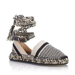 Chloe Meril Ankle Tie Espadrille Flats NEW
